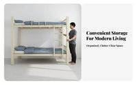 Dormitory Bed Strong Load Bearing Metal Bunk Bed Stable Structure Bedroom Furniture for Employees, Students, Dorm Room Quarters, Small Areas