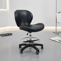 Swivel Salon Chair Stool Footrest Rolling Salon Stool Chrome