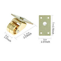 Gold-Colored Vertical Piano Swivel Caster Polished Vertical Piano Caster Rectangular Mounting Plate Instrument Hardware Metal