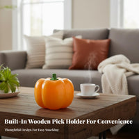 Pumpkin Shaped Candy Dish Large Capacity 2-Tier Bell Pepper Snack Convenient to Clean to Clean Snack Box with Lid for Living Room, Party, Holiday