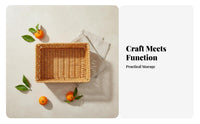 Woven container with Liner Rustic & fashion Rectangular Woven Container adaptable