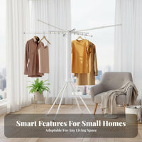 Foldable Clothes Horse Space-Saving Foldable Rotary Clothes Rack for Families