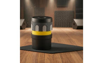 Black Wireless Mic Capsule Mesh Karaoke Audio Pickup Head Yellow Band Dynamic Audio Pickup Capsule Cylindrical for Singing