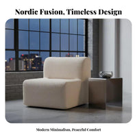 Wavy sectional Armchair Wave outline Upholstered Single Sofa Wabi-Sabi Aesthetic Armless for Interior Designers, Reception Area