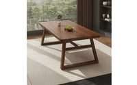 Rectangular Wooden Dining Table Sturdy Trestle Dining Table Reinforced Furniture Stylish for Kitchen, Restaurant
