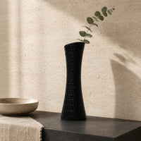 Textured Ceramic Vase Stable Base Home Decor Item Decorative