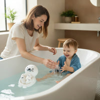 Floating Seal Bath Toy Set Soft Nesting Water Toy Nautical Squeezable Bath Seal Stackable for Toddlers