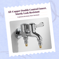 Brass Faucet, Wall Mounted, Extended Spout, Single Cold Water faucet for Mop Sink, Laundry Room, Washing Machine