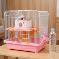 Hamster Cage and Pet Carrier, Square Shape Wire with Base, Multi-Level Hamster Cage Suitable for Hamsters Outdoor Use
