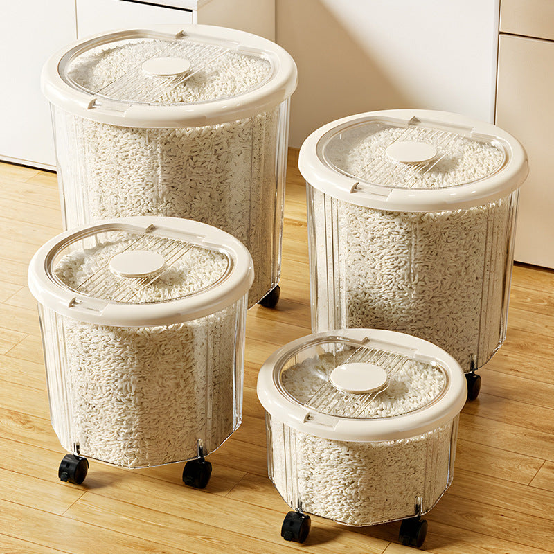 Sealed Rice Storage Container with Lid, Food-Grade Plastic, 10L+, Modern Simple Style