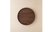 Round Wood Tray Rustic Round Serving Tray Farmhouse for Home Display, Tea Lovers