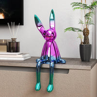 Long-Eared Rabbit Decor Luxury Design Metal Rabbit Statue Modern