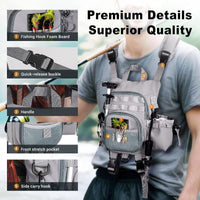 Lightweight Waterproof Fly Fishing Chest Pack with Multi-Pocket Storage for Outdoor Angling