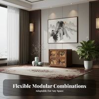 Chinese Design Accent Cabinet Multi-Functional Modular Cube Cabinet Multifunctional Storage Sideboard for Homeowners, Adults, Study, Entryway, Hallway