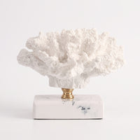 Coral Sculpture with Base Coastal Coral Decor Coastal-Themed Tabletop Ornament for Coffee Table, Bookshelf, Tv Stand