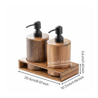 Walnut Wood Dispenser Luxury Design Refillable Shampoo Bottle for Hotel, Kitchen