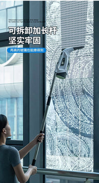跨境新款小型延长杆电动擦玻璃手持擦窗吸水强力吸附高效便携神器