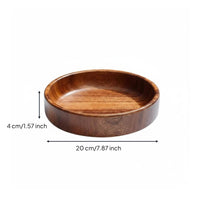 Walnut Wood Fruit Plate Elegant Wooden Fruit Bowl Large Capacity Vintage Wooden Serving Bowl for Parties