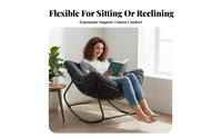 Padding Ed Rocking Chair Wicker Weave Accent Padding Ed Oval Recliner Cradle-Like Comfort Thick Padding for Parents, Balcony