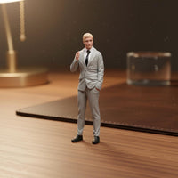 1/18 Scale Leader Figure Gift Vintage Design Character Miniature Modern Mini Man Figurine for Desk, Office, Shelf