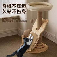 Compact Sisal Cat Scratcher with Nest and Turntable Toy