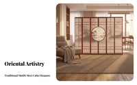 Foldable Multi-Panel Landscape Partition Modern Oriental Design Multi-Panel Room separater Pine Tree design Privacy Screen Freestanding for Interior Designers, Art lovers, Restaurant Owners, Entryway, Bedroom, Study, virtual meeting Call Background