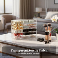 Clear Partitioned Tray Transparent Design Divided Plastic Container Space-Saving