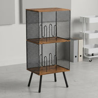 Three-Tier Vinyl Album Stand Easy Assemble 3 Shelf LP Organizer Exposed Mesh