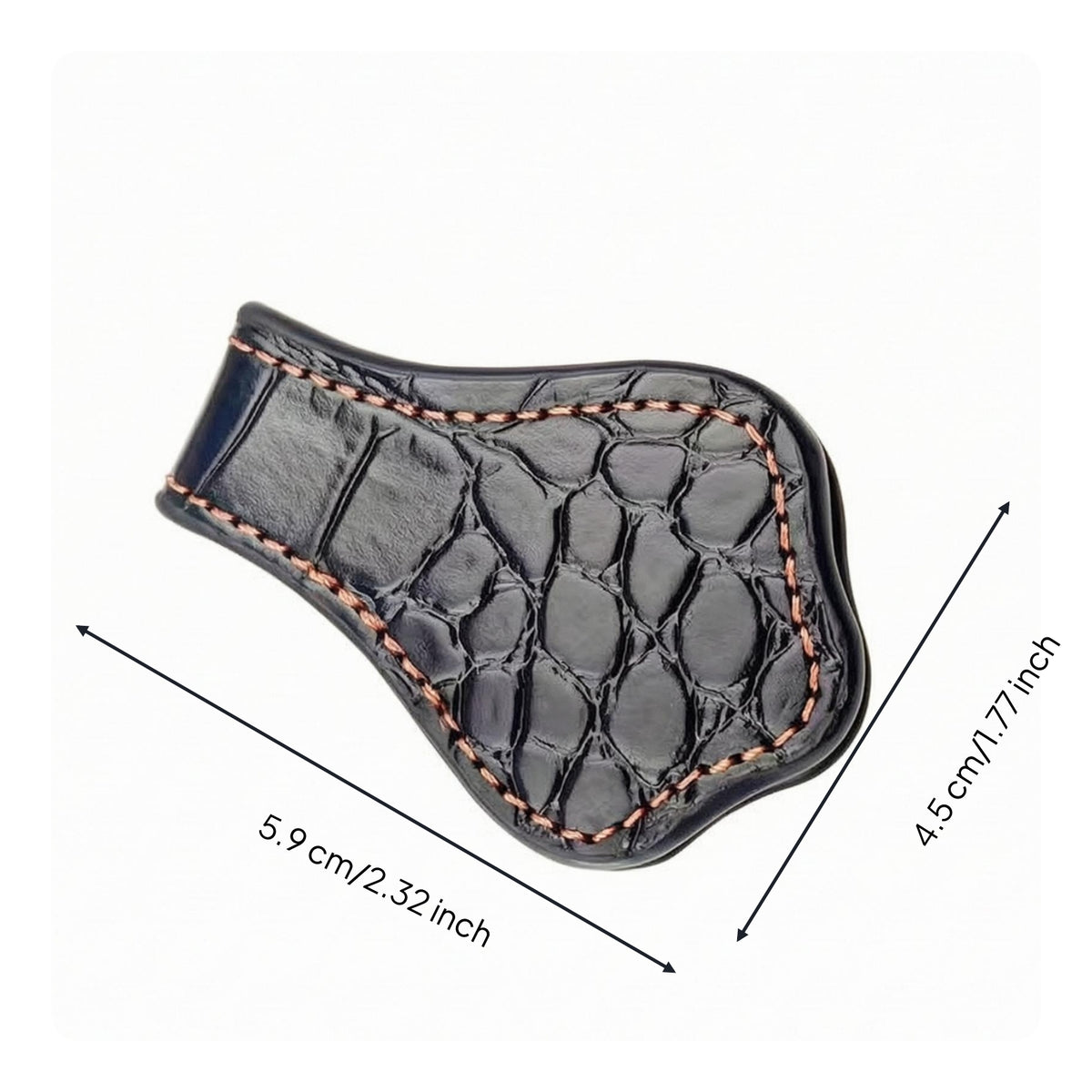 Contrast Stitching Leather Chalk Clip Cowhide Billiard Chalk Clip Petal-Shaped Sports Accessory Black