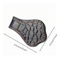 Contrast Stitching Leather Chalk Clip Cowhide Billiard Chalk Clip Petal-Shaped Sports Accessory Black