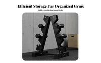 Commercial Grade Dumbbell Storage Rack Heavy-Duty Tiered Weight Rack Multi-Tier Design Unrestricted Weight Stand Space-Saving for Gym Owners
