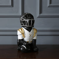 Dog Statue with Football Polished Decor Long-Lasting for Game Room, Entryway