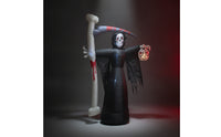 Inflatable Grim Reaper with Blade Spooky Inflatable Grim Reaper Decoration Freestanding Giant for Yard, Haunted House