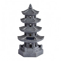 Structure Lantern with Solar Light Stone-Look Pagoda Lantern with Solar Light