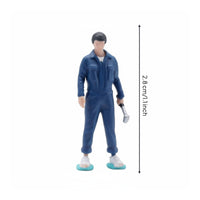 Painted Automotive Technician Figurine 1:64 Scale Diorama Figure Realistic for Model Scenes