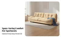 Space-Saving Fluffy Sofa Cushiony Cushioning Fluffy Couch Deep Seat Puffy Lazy Sofa Scratch-Resistant Material for Apartment Dwellers, Young Adults, Pet Owners, Small Areas, Bedroom, Lounge Area