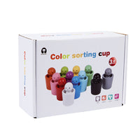 Wooden Montessori Color Matching Sorting Cups Toy for Cognitive Training