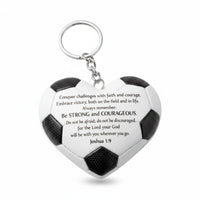 Soccer Heart Keychain Resin Soccer Ball Heart Pendant Lightweight Football Keyring for Keys, Backpack