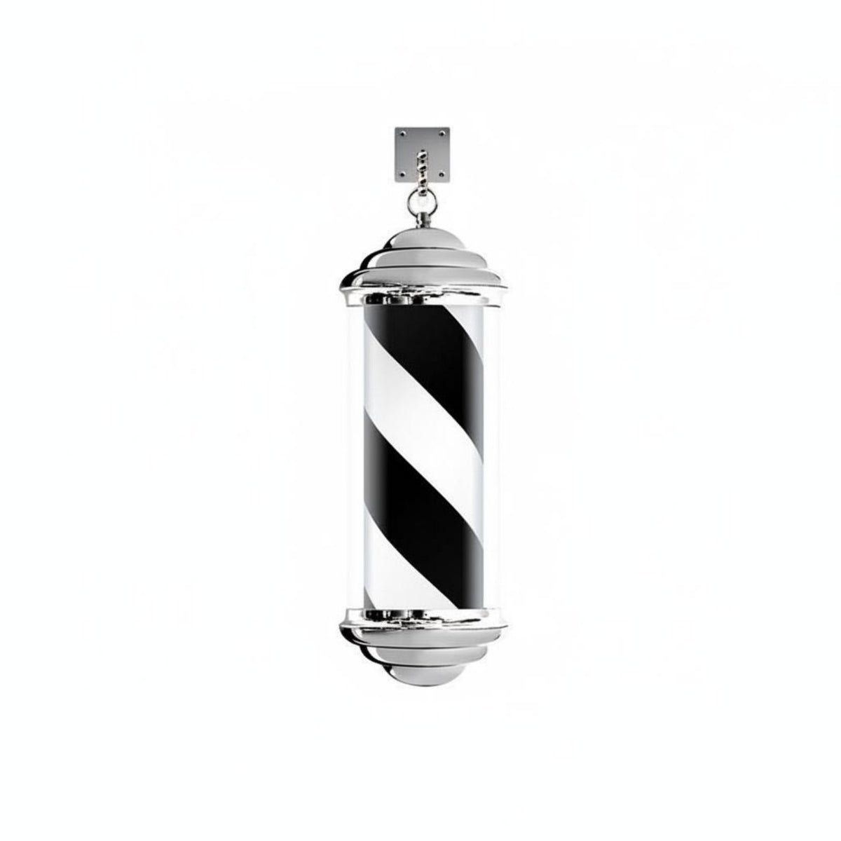 Haircut Pole Lamp Waterproof Illuminated Haircut Pole Rotating Salon Lamp Electroplated Finish Wall Mounted Rotating Sign Energy