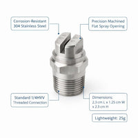 1/4 Inch Stainless Steel Flat Nozzle, Pressure Spray Nozzle, HVVL Flat Spray Head for Cleaning, Unif - Image 5