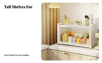 2-Tier Countertop beveragewareboard Multifunctional 2-Tier Display Shelf Transparent View