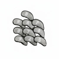 10 Pieces Hook-and-Loop Fastener Closure Golf Iron Headcover Set Dustproof Mesh Golf Club Covers for Golfers