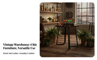 Comfortable Seating Industrial Restaurant Dining Set Easy to Clean Retro Bar Table and Chair Long-Lasting Construction Retro Restaurant Booth Set Polished Tabletop for Interior Designers, Homeowners, Coffee Shop, Eatery, Small Space, Living Room