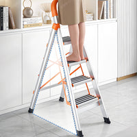 Folding Step Ladder Foldable Household Ladder Anti-Slip Step Stool with Handrail for Homeowners, Kitchen, Garage, Closet