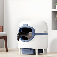 Pull-out Automatic Litter Box Low-Entry Enclosed Litter Box Large Pet Furniture for Cats, Multi-Cat Households, Living Room, Apartment