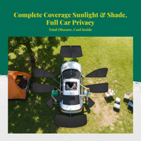 Navy foldable car sunshade, privacy