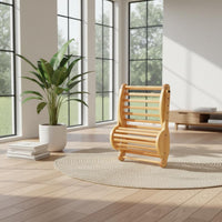 S-Shaped Sauna Backrest Natural Wood Wave Wooden Backrest Lightweight