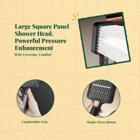 High Pressure Handheld Shower Head, Adjustable Square Rain Shower, Multi-Mode Detachable Set, Bathroom, Easy Installation