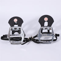 Anti-Slip Strap Bike Pedals Aluminum Alloy Toe Cage Pedals 9/16 Inch Thread Pedal Set Open-Frame