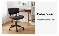 Upholstered Wood-Frame Task Chair Ergonomic Design Office Furniture for Students